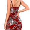 Sexy V-Neck Sequins Sleeveless Cotton Floral Print Open Shoulder Dress - Image 6