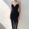 Sexy V Neck Spaghetti Strap Bodycon Runway Party Maxi Dress - Image 3