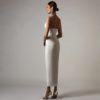 Sexy V Neck Spaghetti Strap Bodycon Runway Party Maxi Dress - Image 6