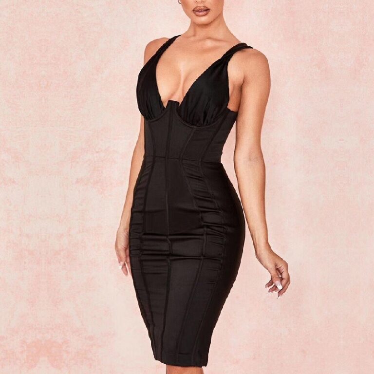 Sexy V-Neck Spaghetti Strap Club Evening Party Dress