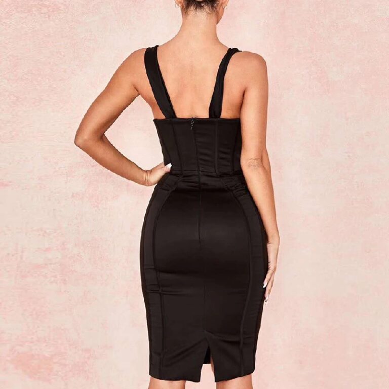 Sexy V-Neck Spaghetti Strap Club Evening Party Dress - Image 4