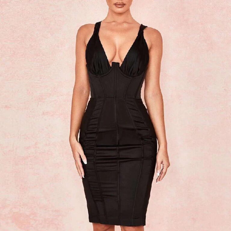 Sexy V-Neck Spaghetti Strap Club Evening Party Dress - Image 2