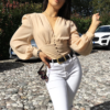 Sexy V-neck Chiffon blouse top - Image 4