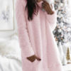 Shift Jewel Neck Long Sleeve Short Dress - Image 2