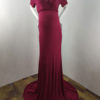 Short Sleeves Bateau Neck Pleated Backless Long Maternity Maxi Dresses - Image 9