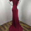 Short Sleeves Bateau Neck Pleated Backless Long Maternity Maxi Dresses - Image 8