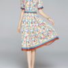 Short Sleeves Turndown Collar Long Dress
