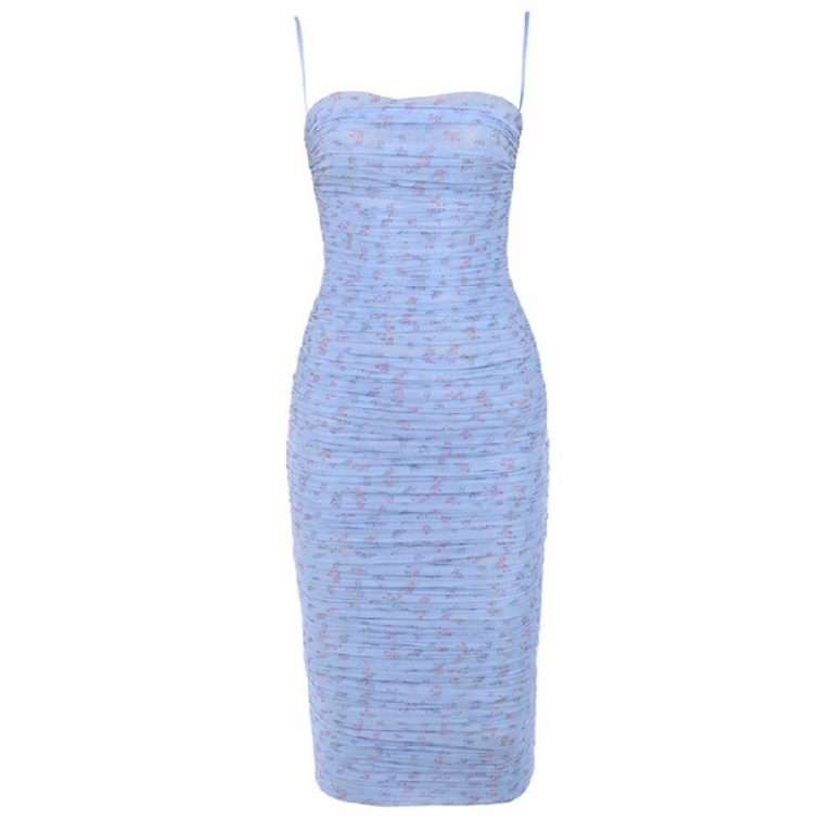Slash Neck Draped Club Sexy Spaghetti Strap Party Dresses - Image 5
