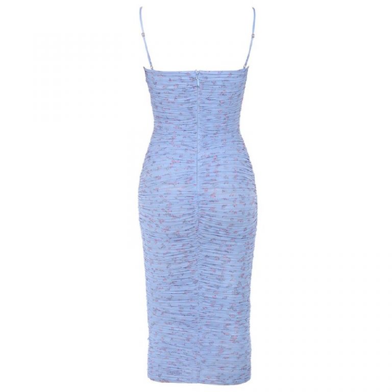 Slash Neck Draped Club Sexy Spaghetti Strap Party Dresses - Image 6