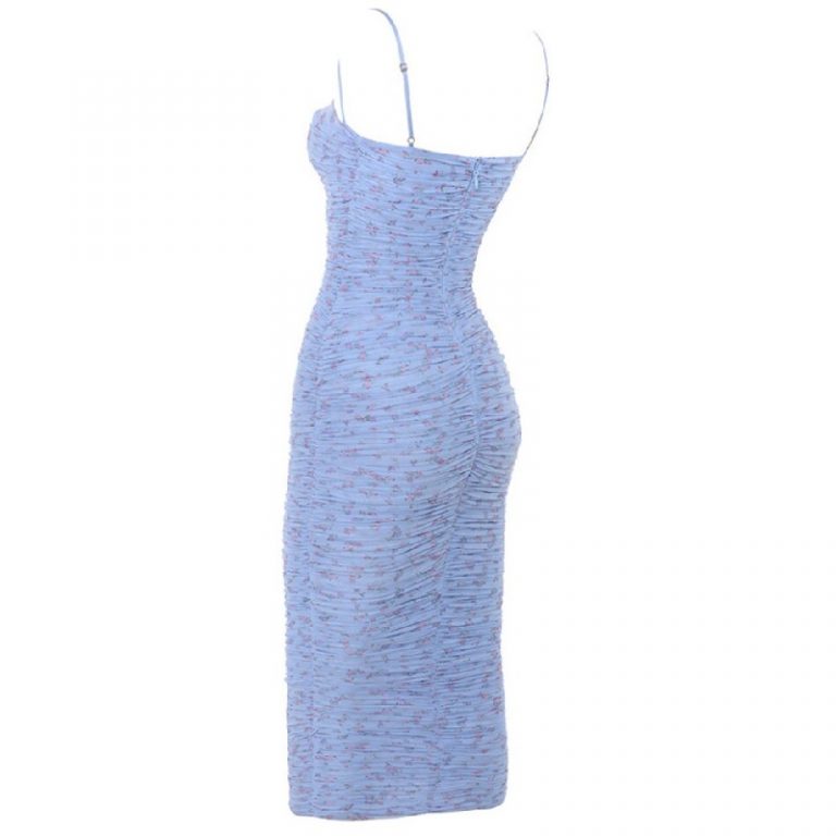 Slash Neck Draped Club Sexy Spaghetti Strap Party Dresses - Image 7