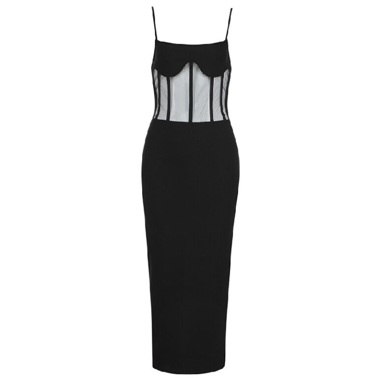 Spaghetti Strap Mesh Sexy Night Out Party Dress Vestidos - Image 4
