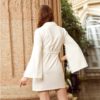 Split sleeves lace lapel mini dress - Image 6