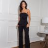 Strapless Stitched Bow Sleeveless Slim Fit Jumpsuit - Image 2