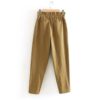 Streetwear Pockets Pleated Waist Cotton Paperbag Pants - Image 2