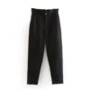 Streetwear Pockets Pleated Waist Cotton Paperbag Pants - Image 3