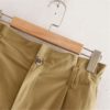 Streetwear Pockets Pleated Waist Cotton Paperbag Pants - Image 4