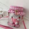 Sweet Lolita Bag Transparent Toy Plaid PU Leather Cross Body Bag
