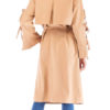 Turndown Collar Long Sleeve Lace Up Wrap Coats - Image 4