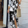Turndown Collar Long Sleeve Maxi Dress - Image 3