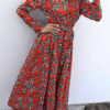 Turndown Collar Long Sleeve Printed Split Shirt Maxi Dress - Image 2