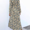 Turndown Collar Long Sleeve Printed Split Shirt Maxi Dress - Image 7