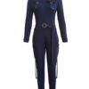Turndown Collar Long Sleeves Lace Up Polyester One Piece Outfit Jumpsuits - Image 5