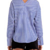 Turndown Collar Shirt Casual Stripes Buttons Long Sleeves Tops - Image 4