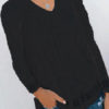 V-Neck Casual Long Sleeves Hollow Out Polyester Tops - Image 3