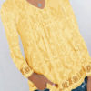 V-Neck Casual Long Sleeves Hollow Out Polyester Tops - Image 4