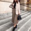 Vintage Elegant Streetwear Long Pleated Skirts