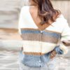 Vintage striped knitted Short cardigan