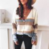 Vintage striped knitted Short cardigan - Image 2