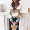 Vintage striped knitted Short cardigan - Image 3
