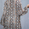 Blazer Chiffon V Neck Long Sleeve Printed Casual Shirt - Image 3