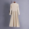 Casual Elegant Solid Long Sleeve A-line Sweater Dress - Image 3