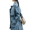 Casual Slim Belt Cloak Vintage Windbreaker Trench Coat - Image 5