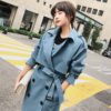 Casual Slim Belt Cloak Vintage Windbreaker Trench Coat