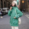 Casual Solid Jacket Large Fur Collar Slim Cotton Coat - Image 4
