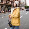 Casual Solid Jacket Large Fur Collar Slim Cotton Coat - Image 6
