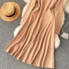 Casual Square Collar Long Sleeve A-line Street Wear Midi Dresses - Image 11