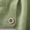 Casual V Neck Fashion Buttons Elastic Puff Sleeve Cardigans - Image 12