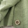 Casual V Neck Fashion Buttons Elastic Puff Sleeve Cardigans - Image 13