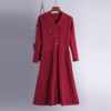Casual V Neck Long Sleeve A-line Jumper Sweater Dresses