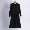 Casual V Neck Long Sleeve A-line Jumper Sweater Dresses - Image 4