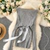 Elegant Off Shoulder Slash Neck Short Sweater Dress