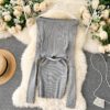 Elegant Off Shoulder Slash Neck Short Sweater Dress - Image 3