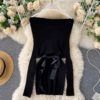 Elegant Off Shoulder Slash Neck Short Sweater Dress - Image 4