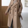 Elegant Office Solid Long Trench Coat