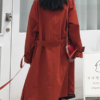 Elegant Office Solid Long Trench Coat - Image 10