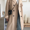 Elegant Office Solid Long Trench Coat - Image 3